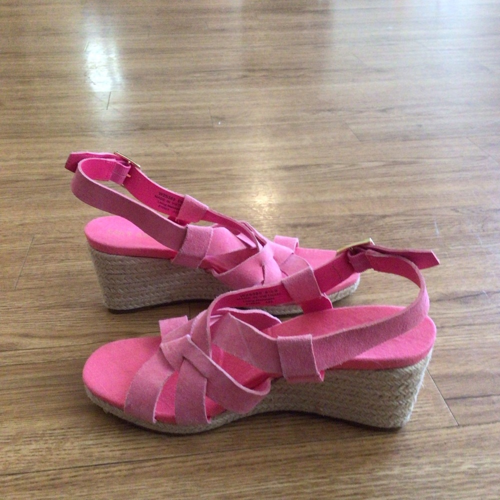 Cole Haan NEW Pink Open Toe Fuchsia Wedges Shoes 6.5